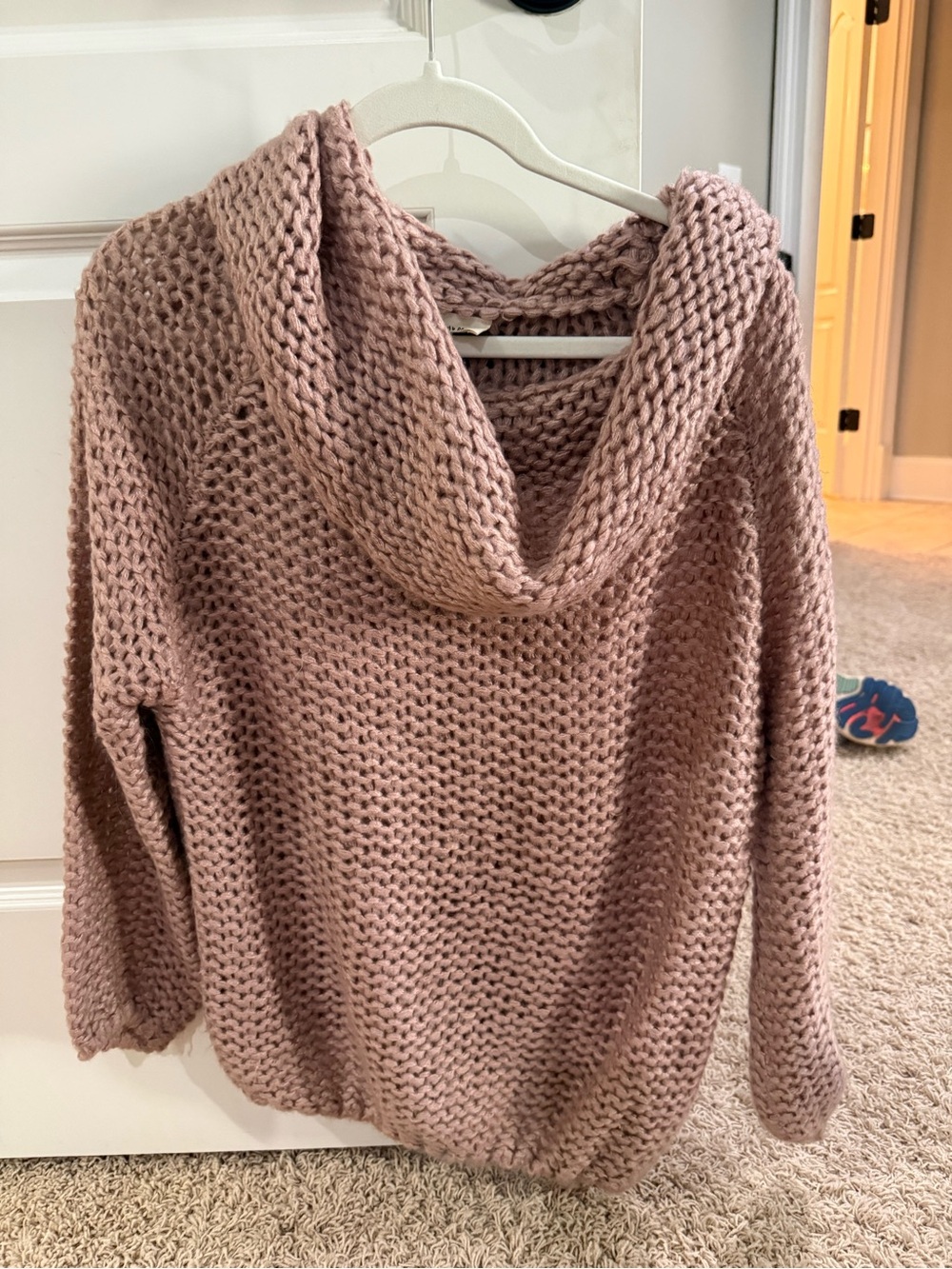 Relaxed Cowl Neck Sweater in Dusty Mauve